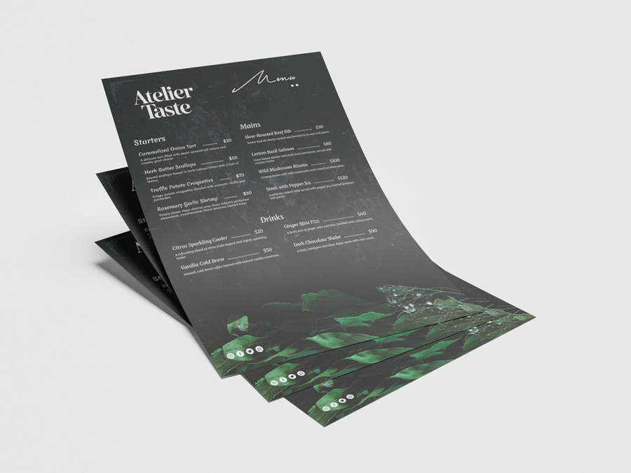 Menu karty – produkty dla hoteli i restauracji Drukarnia Malina